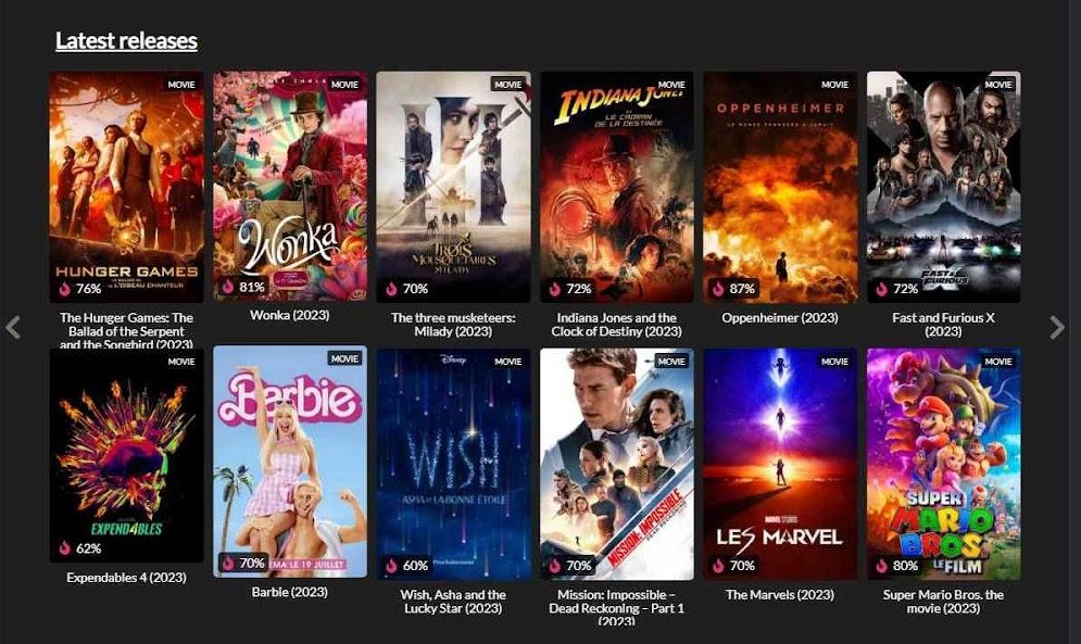 Trending movies and TV shows available on Movies4K